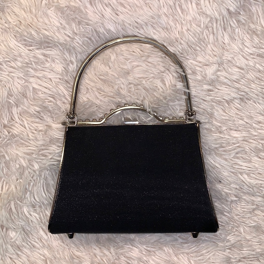 MINI VINTAGE BLACK ZECA HANDBAG W/SILVER DETAILING